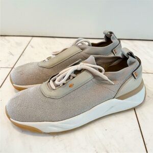 Santoni Glitter Panelled Knitted Sneaker, Size 39.5